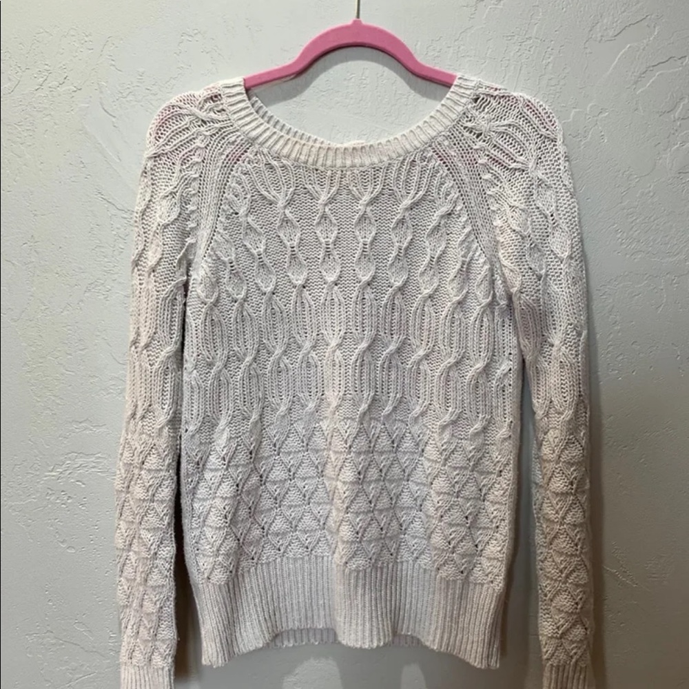 Grey cable knit sweater